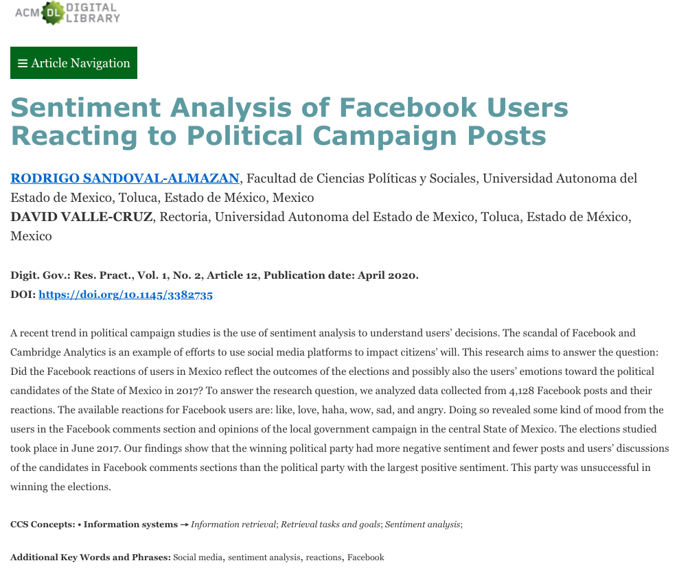 Sentiment Analysis of Facebook Users Reacting to Political Campaign Posts